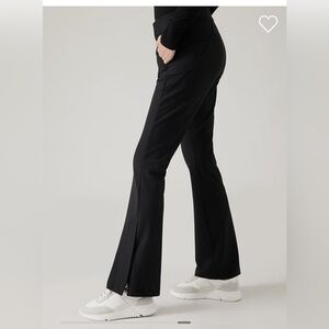 NWT Athleta Stellar Flare Trouser womens 14 petite black athleasure travel work
